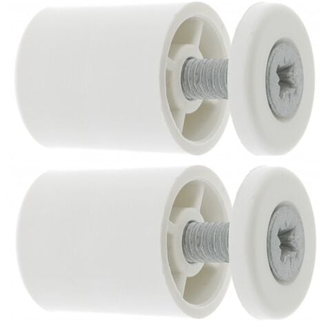 2x Butée d'arrêt de lame finale de volet roulant ronde 25mm Ø22mm en PVC avec rondelle et vis Store Fenêtre Enroulement Déroulement Coffre Menuiserie, blanc