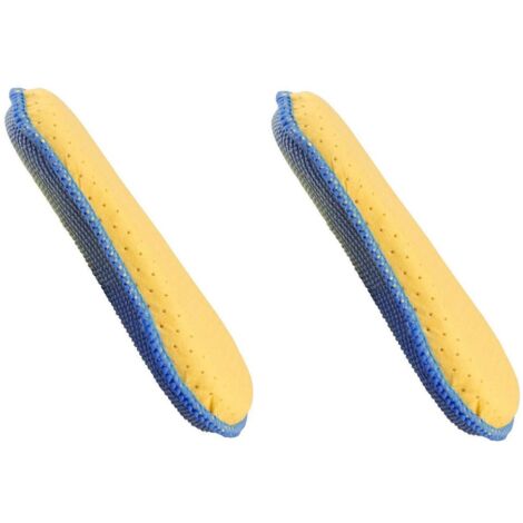 2x éponge microfibre à polir anti rayure double face moto voiture carrosserie chamois intérieur extérieur nettoyant bleu, 170x100mm (1/3)