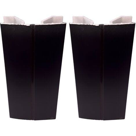 2x Jonction de plinthe multiangle en PVC Connecteur Socle Cuisine Raccord Profil, hauteur 100mm finition noir mat