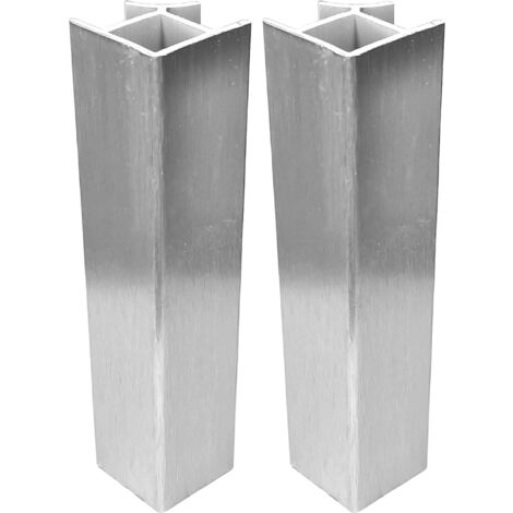 Cyclingcolors – Lot de 2 jonctions de plinthe 90° en PVC – Hauteur 80mm – Finition aluminium brossé – Raccord pour socle cuisine