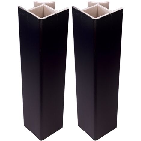 2x Jonction de plinthe 90° en PVC Connecteur Socle Cuisine Raccord Profil, hauteur 120mm finition noir mat