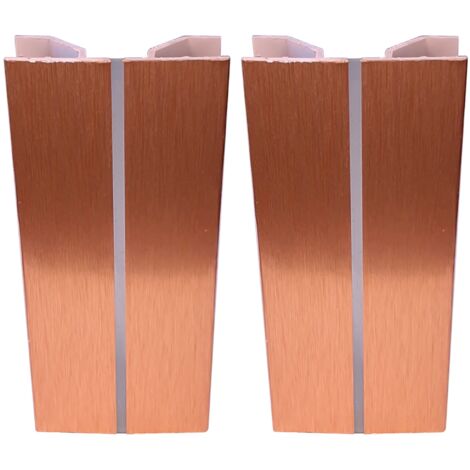 2x Jonction de plinthe multiangle en PVC Connecteur Socle Cuisine Raccord Profil, hauteur 80mm finition or brossé