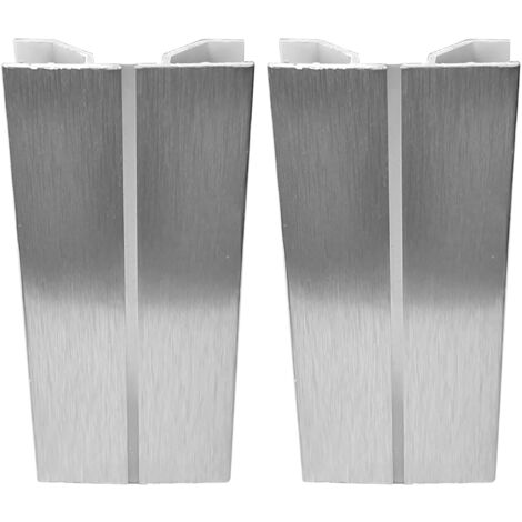 Cyclingcolors – Jonction de plinthe multiangle en PVC – Connecteur socle cuisine – Hauteur 100mm – Finition aluminium brossé – Raccord profil 54mm