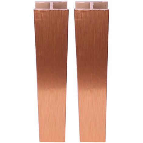 2x Jonction de plinthe droite en PVC Connecteur Socle Cuisine Raccord Profil, hauteur 120mm finition cuivre brossé