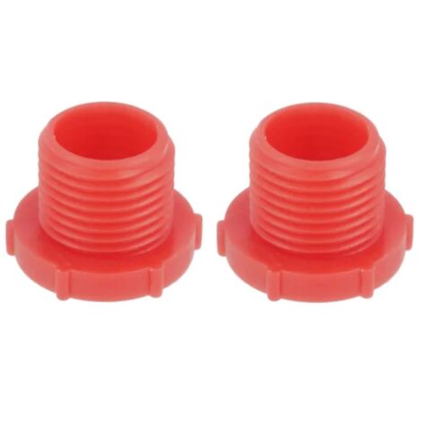 2x Bouchon anti-poussière filetage mâle type UNF en plastique rouge Embout Raccord Capuchon Protection Tuyau Hydraulique Tube, diamètre filetage 1-7/16'' (1/2)