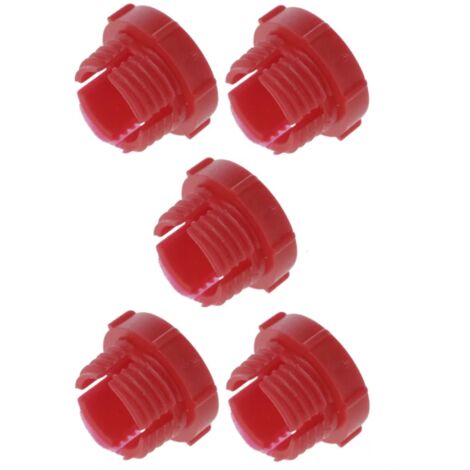 5x Bouchon anti-poussière filetage mâle type BSP en plastique rouge Embout Raccord Capuchon Protection Tuyau Hydraulique Tube, diamètre filetage 3/4'' (1/2)