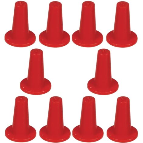 10x Bouchon anti-poussière bouchon d'obturation en plastique rouge Embout Raccord Capuchon Protection Tuyau Hydraulique Tube, Ø de fonctionnement 2,9 / 4,6 mm
