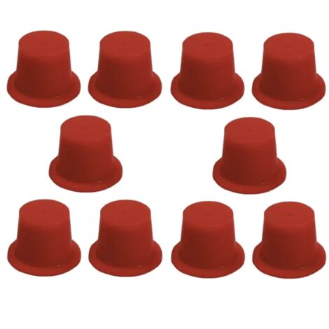 10x Bouchon anti-poussière bouchon d'obturation en plastique rouge Embout Raccord Capuchon Protection Tuyau Hydraulique Tube, Ø de fonctionnement 18,6 / 21,1 mm (1/2)