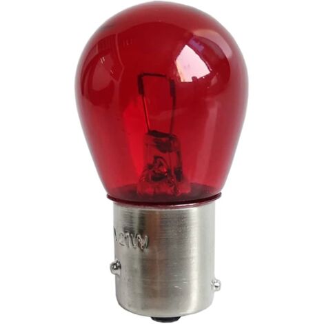 Cyclingcolors – Ampoule filament décorative 12V 21W PR21W BAW15S – Rouge – Ergots décalés pour installation facile – Compatible feux arrière et stop (1/2)