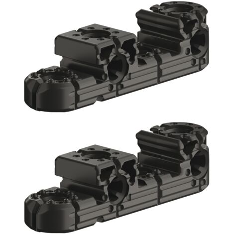 2x Ferrure d'assemblage universelle 64x16x16mm avec d'innombrables applications en polycarbonate noir Montage Equerre Polyvalent Meuble Intérieur Angle Conecteur (1/5)