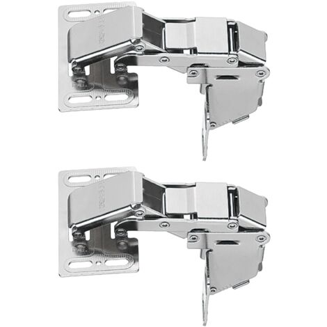 Cyclingcolors – Charnières relevantes sans amortisseur pour meubles – Charge max 2,1kg – Angle 90° – Acier nickelé – Pour caissons de cuisine, caravanes, bateaux