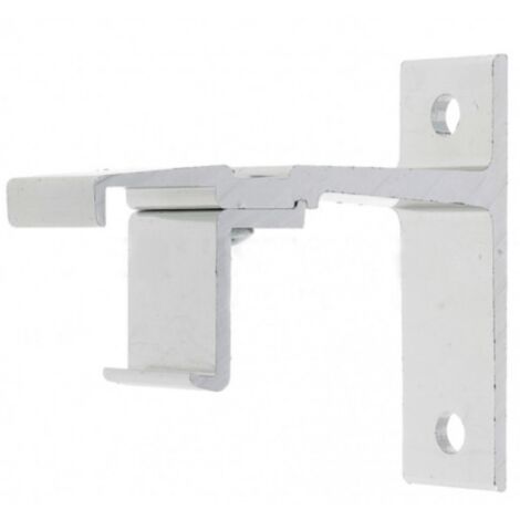 Support de face avec déport de 60mm pour tringle à rideau 24x16mm en aluminium poli Fenêtre Baie vitrée Store Fermeture (1/4)