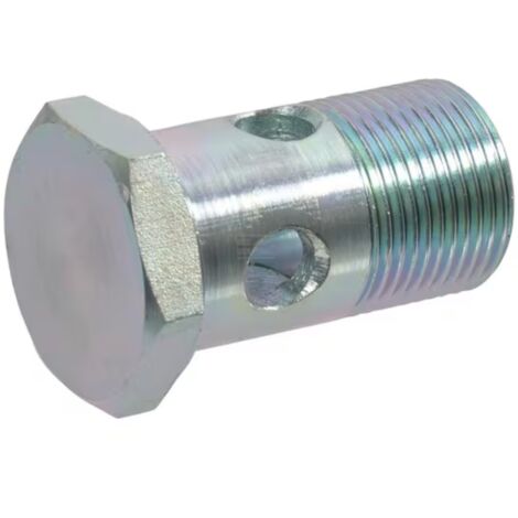 Boulon creux banjon filetage mâle BSP 1/4" DIN 7623 Raccord Fluide Hydrocarbure Hydraulique Essence Décharge Universel (1/3)