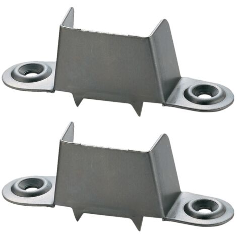 Cyclingcolors – Lot de 2 équerres taquet de lit en acier brut – Support de sommier pour traverse à queue d'aronde – Longueur 92mm – Entraxe 72mm avec griffes picots (1/3)