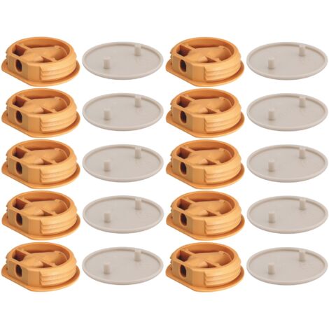 Cyclingcolors – Lot de 10 ferrures d'assemblage beige – Plastique RAL 1001 – Capuchon rond café latté – Pour constructions légères caravane et bateau