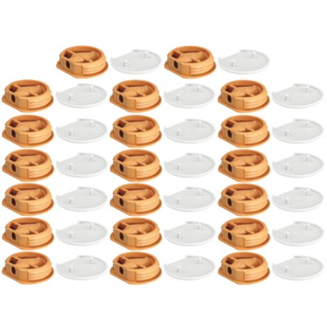 Cyclingcolors – Lot de 20 ferrures d'assemblage beige – Plastique avec capuchon blanc – Pour constructions légères caravane, bateau, camping-car