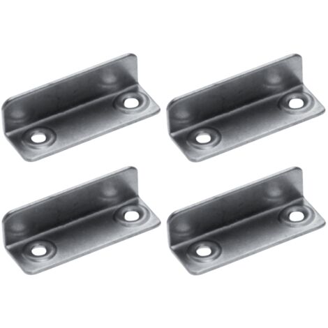 Cyclingcolors – Lot de 4 gâches équerres à visser 36 x 10mm – Acier finition nickelée – Pour serrure électrique – Entraxe 24mm
