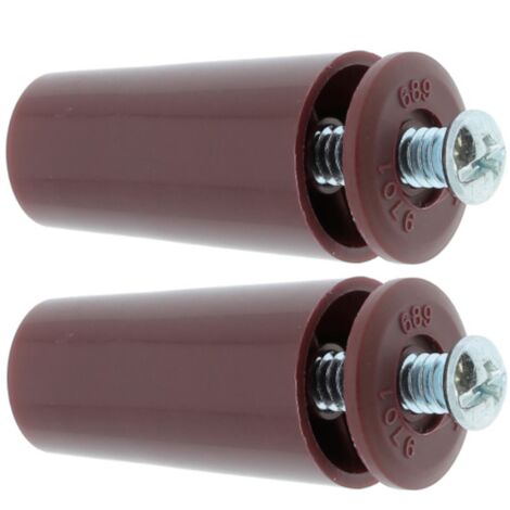 2x Butée d'arrêt de lame finale de volet roulant cône Ø22mm longueur 40mm en PVC avec rondelle et vis Store Fenêtre Enroulement Déroulement Coffre Universel, rouge foncé (1/4)