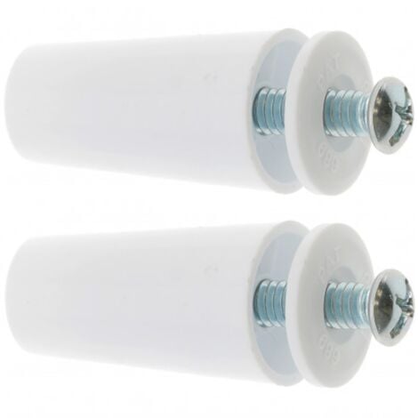 2x Butée d'arrêt de lame finale de volet roulant cône Ø22mm longueur 60mm en PVC avec rondelle et vis Store Fenêtre Enroulement Déroulement Coffre Universel, blanc