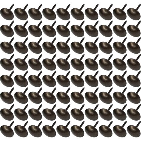 100x Clou tapissier 9mm marron Ameublement Canapé Fauteuil Lit Chaise Rénovation, finition bronze