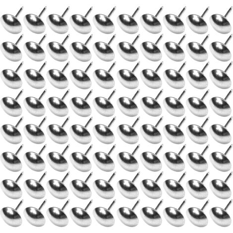 100x Clou tapissier 11mm chromé argenté décoratif Ameublement Canapé Fauteuil Lit Chaise Rénovation, finition nickel