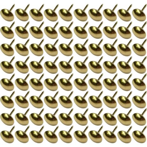100x Clou tapissier 11mm doré or Ameublement Canapé Fauteuil Lit Chaise Rénovation, finition laiton