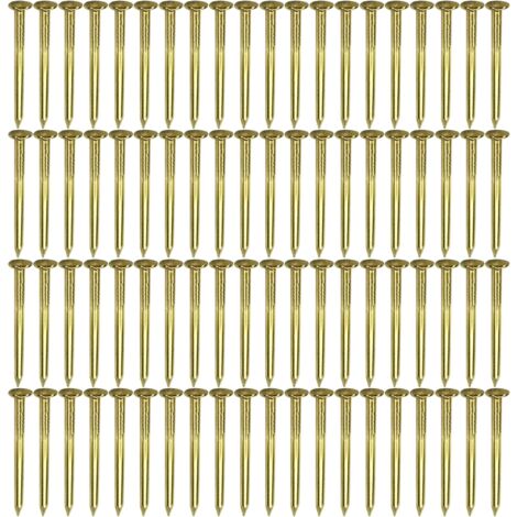 100x Clou pointe en laiton doré tête ronde idéal meuble bois tableau chaise boule ancien vintage, 1.5x16mm