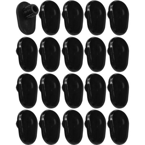20x Bouchon cache trou de montage capuchon en plastique forme oblong 10mm 11mm Protection Recouvrement Meuble Literie Maison, Noir (1/4)