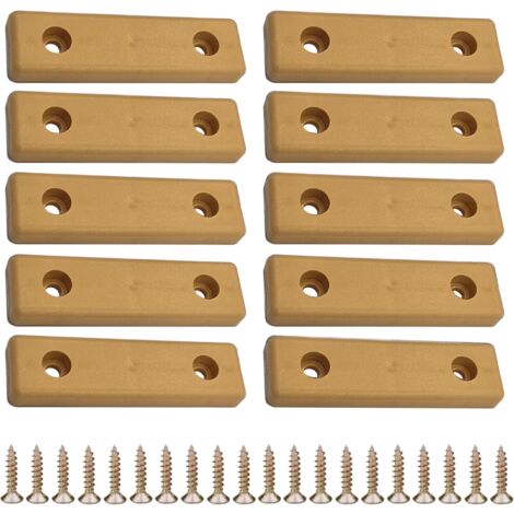 10x Patin mini 50x14mm à visser en plastique Glisseur Cale Entretoise Murale Sol Pied Meuble Table Chaise Parquet Protection, marron clair