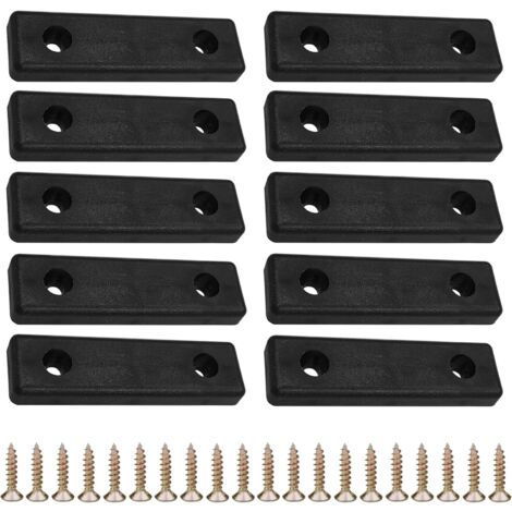 Cyclingcolors – Lot de 10 patins en plastique à visser 50x14mm – Protection sol et meubles – Glisseurs pour parquet et moquette – Couleur noire
