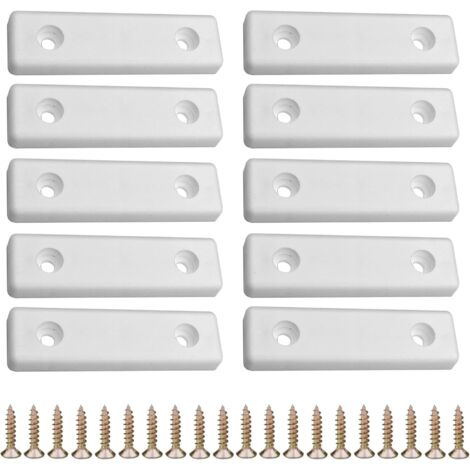10x Patin mini 50x14mm à visser en plastique Glisseur Cale Entretoise Murale Sol Pied Meuble Table Chaise Parquet Protection, blanc