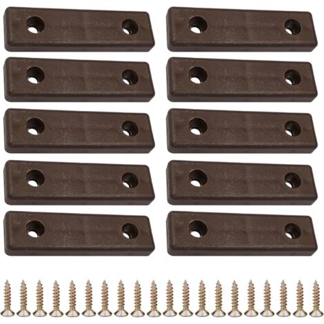10x Patin mini 50x14mm à visser en plastique Glisseur Cale Entretoise Murale Sol Pied Meuble Table Chaise Parquet Protection, marron foncé