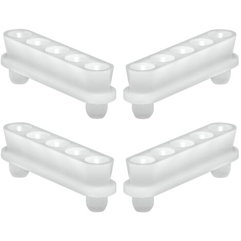 4x Ferrure d'assemblage à visser 41x9mm en plastique blanc pour montage invisible Douille Clavette Tablette Etagère Démontable, avec 2 tenons de positionnement (1/2)