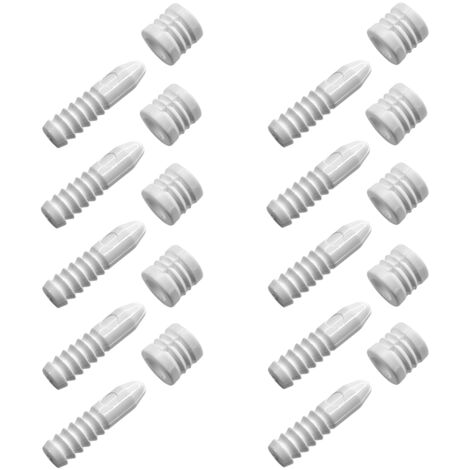 10x Goupille de guidage centrage pion en plastique mâle femelle Etagère coulissante Rallonge de table Meuble Universel, blanc