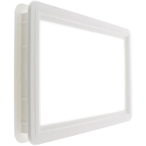 Cyclingcolors – Hublot de porte de garage rectangulaire à clipser en PVC blanc 370 x 325mm – Pour portes de 13 à 17mm d'épaisseur – Installation facile