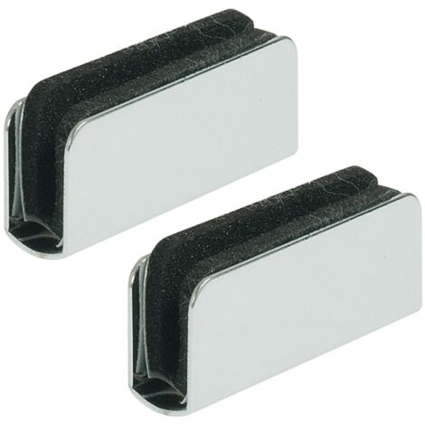 Cyclingcolors – Lot de 2 contre-pièces pour loqueteau magnétique à pression – Acier chromé – Dimensions 40 x 15mm – Fixation pour porte en verre (1/3)