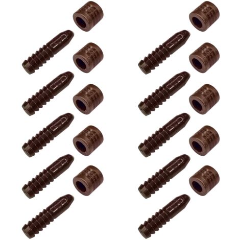 10x Goupille de guidage centrage pion en plastique mâle femelle Etagère coulissante Rallonge de table Meuble Universel, marron foncé