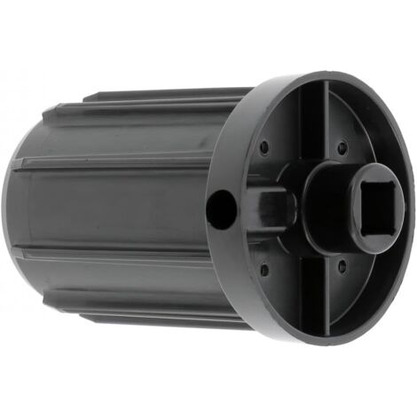 Embout de tube de volet roulant octogonal en PVC noir Fenêtre Sortie Baie vitrée Store, pour tube ZF54 sortie carré de 10 mm avec nez Ø 18 mm