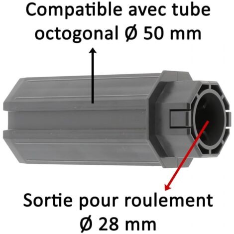 Embout Tube Volet Roulant Octogonal – Sortie Plastique Compatible Roulement Ø28 Mm Ou Crabot 27 Mm – Cyclingcolors Accessoire Fenêtre Fiable