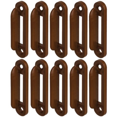 Cyclingcolors – Lot de 10 gâches à équerre en plastique marron – Pour serrure à bouton poussoir Push-lock – Dimensions 53x12mm – Sécurité caravane et bateau