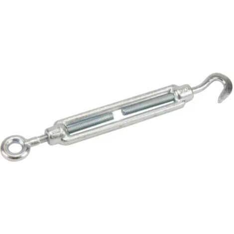 Tendeur avec œillet et crochet en acier galvanisé DIN 1480 Câble Chaine Fil Serrage Construction Tension, filetage M8