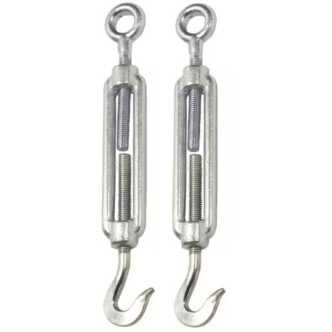Lot De 2 Ridoirs Tendeurs En Acier Galvanisé - Crochet/crochet - 145mm M6 - Ref A15906X2 - FP INOX