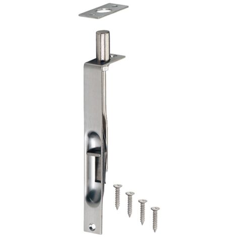 Verrou de porte avec coulisse à encastrer entailler 151mm en acier inoxydable finition mat Fermeture Sécurité Discret Design Battant Gâche Levier Boulon