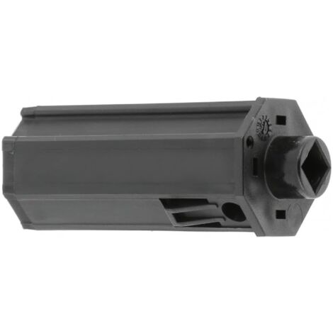Embout de tube de volet roulant octogonal en PVC noir Fenêtre Sortie Baie vitrée Store, pour tube octogonal de 40 mm sortie carré de 10 mm avec nez Ø 18 mm