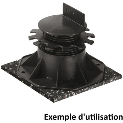 4x Dalle d'isolation en granulés de caoutchouc Imputrescible Anti-dérapant Isolation phonique Imperméable Terrasse Parquet Stratifié Pad Patin Cale, 90 x 60 x 8mm