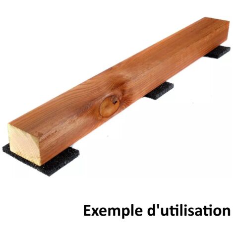 4x Dalle d'isolation en granulés de caoutchouc Imputrescible Anti-dérapant Isolation phonique Imperméable Terrasse Parquet Stratifié Pad Patin Cale, 90 x 60 x 8mm