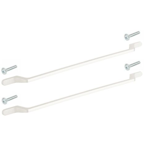 2x Poignée de meuble style scandinave entraxe 128mm longueur 192mm avec vis Moderne Designe Placard Tiroir, zinc blanc (1/4)