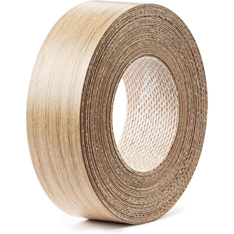 Bande de chant 21mm x 5m en mélaminé thermocollant épaisseur 0,5mm facile à appliquer Bricolage Ruban Panneau Plan de travail Bois, chêne