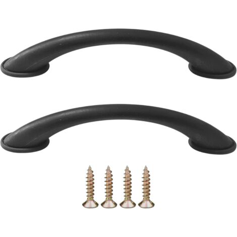 2x Poignée de meuble en plastique entraxe 96mm avec vis Universelle Placard Porte Cuisine Armoire Tiroir Buffet Maison, noir (1/5)