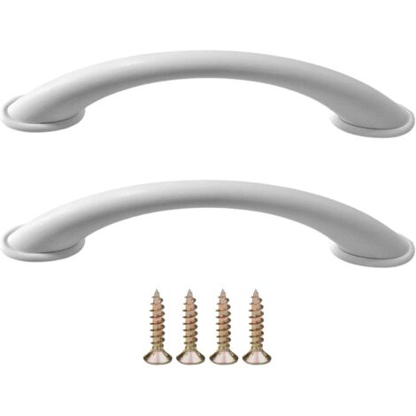 2x Poignée de meuble en plastique entraxe 96mm avec vis Universelle Placard Porte Cuisine Armoire Tiroir Buffet Maison, blanc